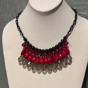 Elegant Black and Red Beaded Necklace
